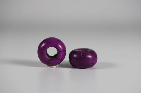Purple Howlite Dread Beads // 6mm Bead Hole - 2 pack // Rainbow Dread Bead, Stone dread beads, Dread Jewelry, Dread Accessories,