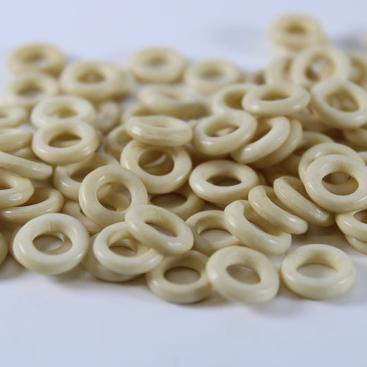 5 Pack - TEA STAINED - Bone Dread Bead from 4mm Bead Hole. Bone Dreadlock Beads, Dread Jewelry, Natural Dread Beads, Loc Accessories