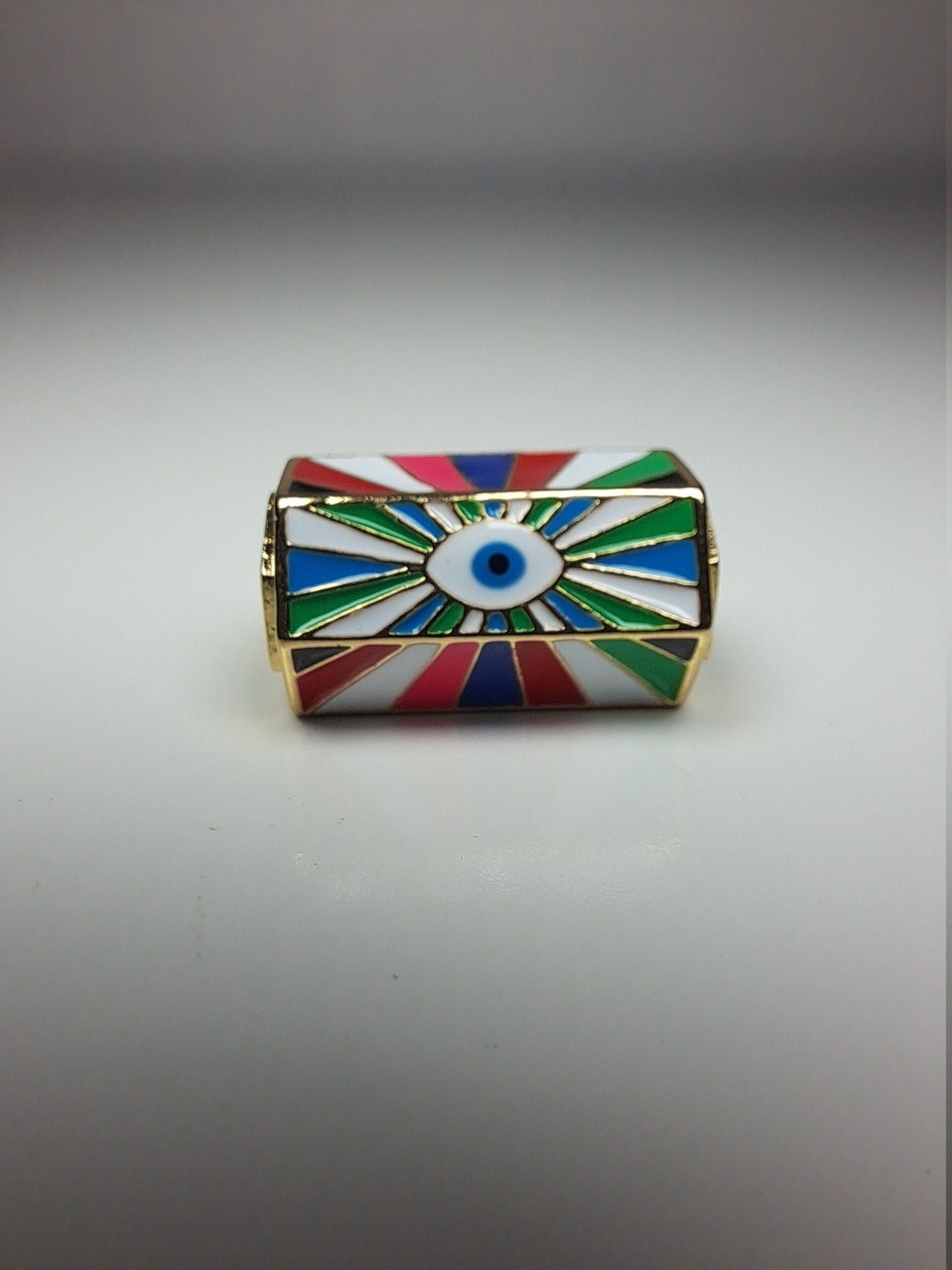 Mulit color Evil Eye Dreadlock Bead // 7mm Beads Hole // Psychedelic Beads for Dreadlocks, Dread Beads, metal dread bead
