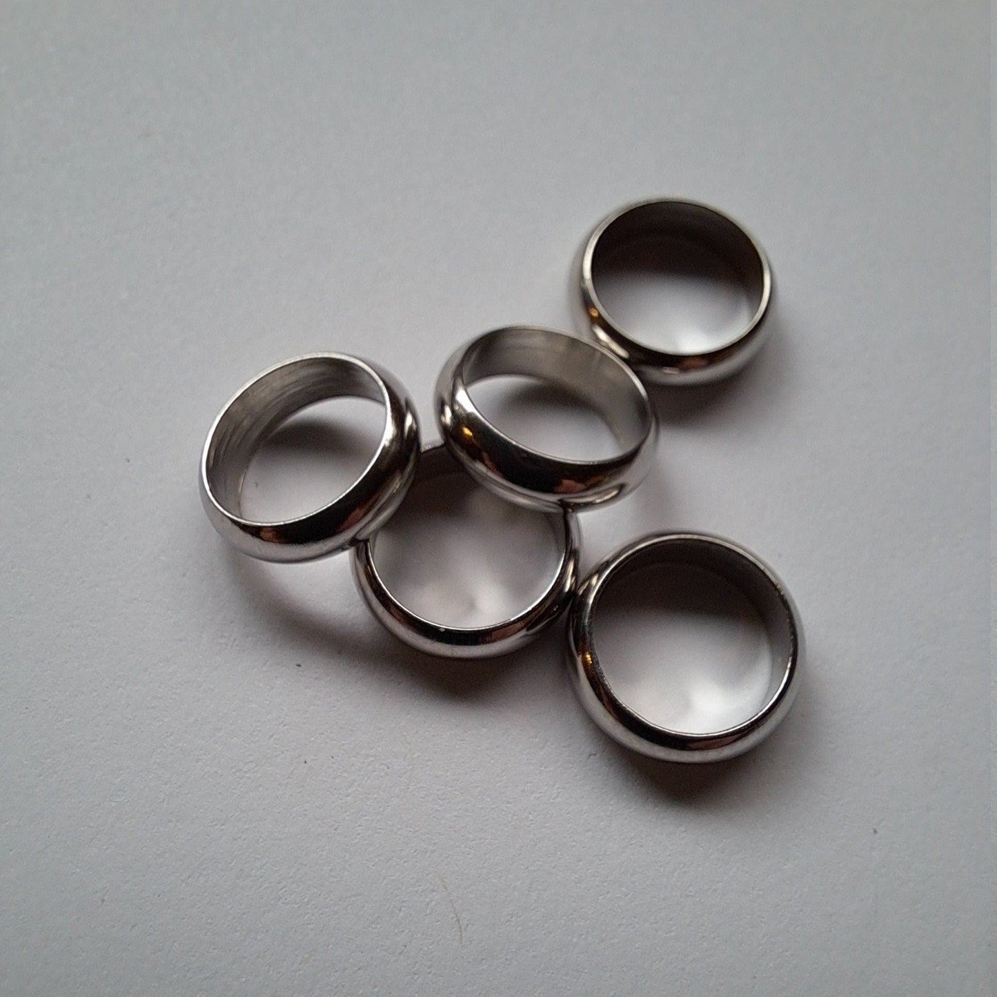 5 stainless steel ring dread beads/ 8mm Bead hole / Dreadlock Beads, Metal Dread Bead, Dreadlock Accessories, Loc Bead, Dread Jewelry