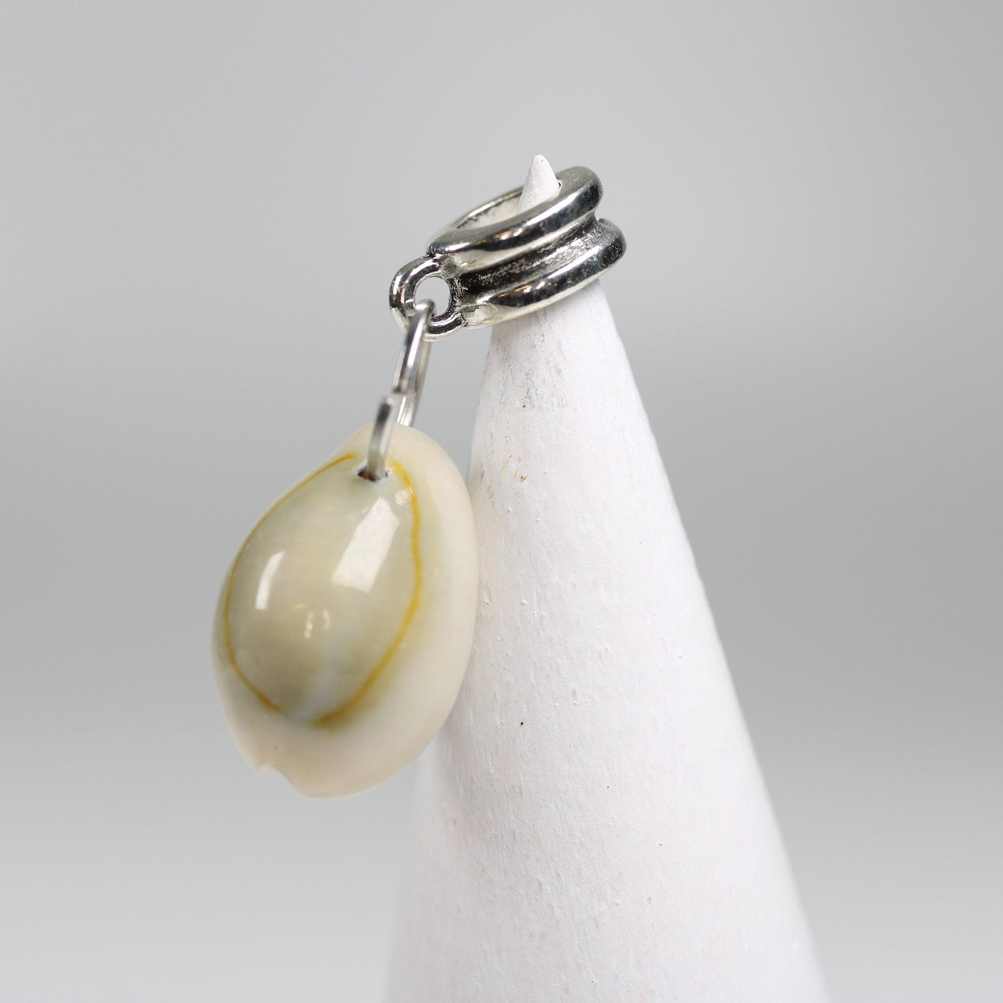 Cowrie Shell Dreadlock Bead - 5 mm bead hole - Dreadlock Accessories, Ocean Themed Dread Beads, Loc Beads, Stone Dread Beads