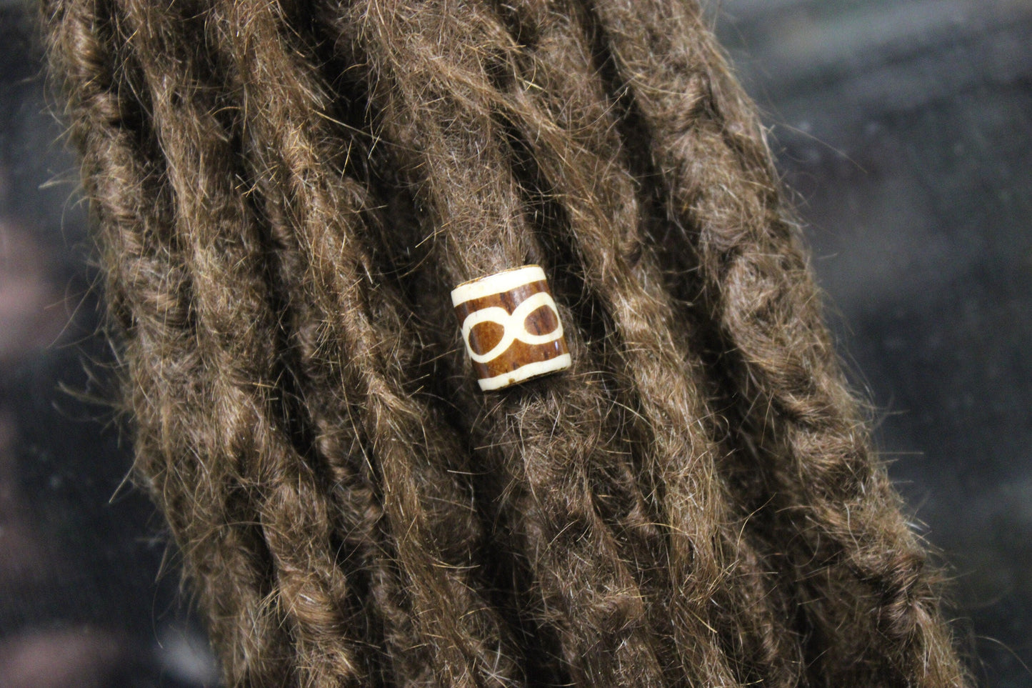 Infinity Bone Dread Bead // 8 - 12mm Bead Holes // Dreadlock Beads, Dread Jewelry, Dread Accessories, Large Hole Beads, Hair Beads
