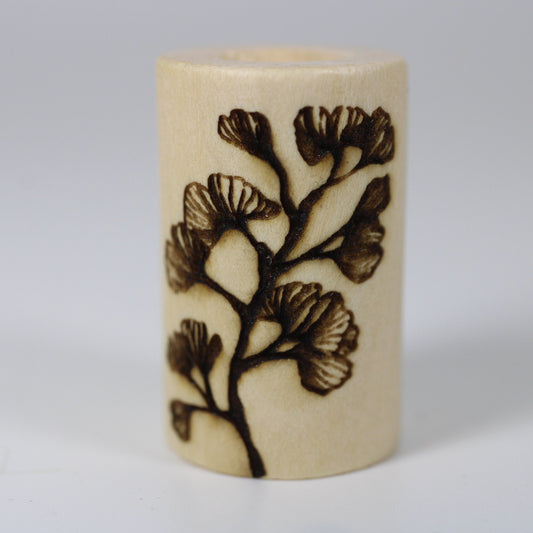 Gingko Biloba Wood Dread Bead // 6 - 8 mm Bead Hole // Dreadlock Bead, Loc Jewelry, Dreadlock Accessories, Dread Jewelry