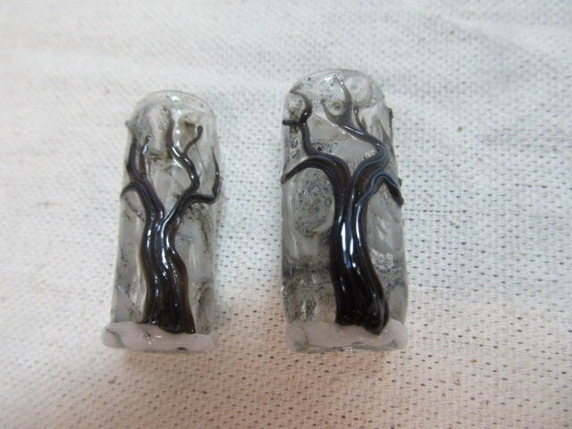 Winter Tree of life Glass Dread Bead, CUSTOM Bead Hole Sizes 4-16mm