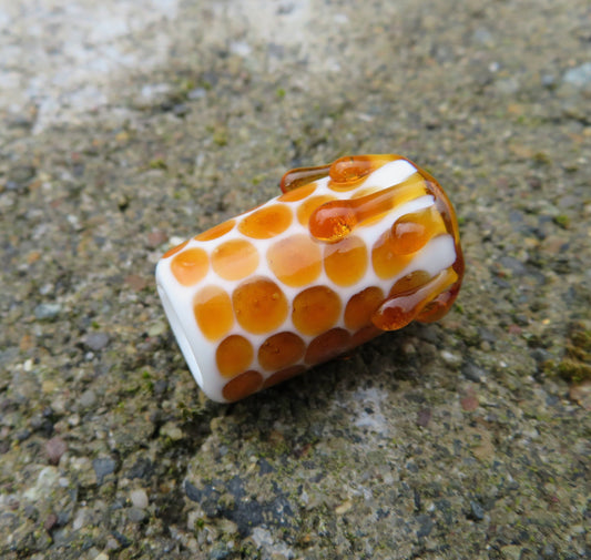 Honey Comb Drip Dread Bead with White Background, CUSTOM Bead Hole Sizes 4-16mm