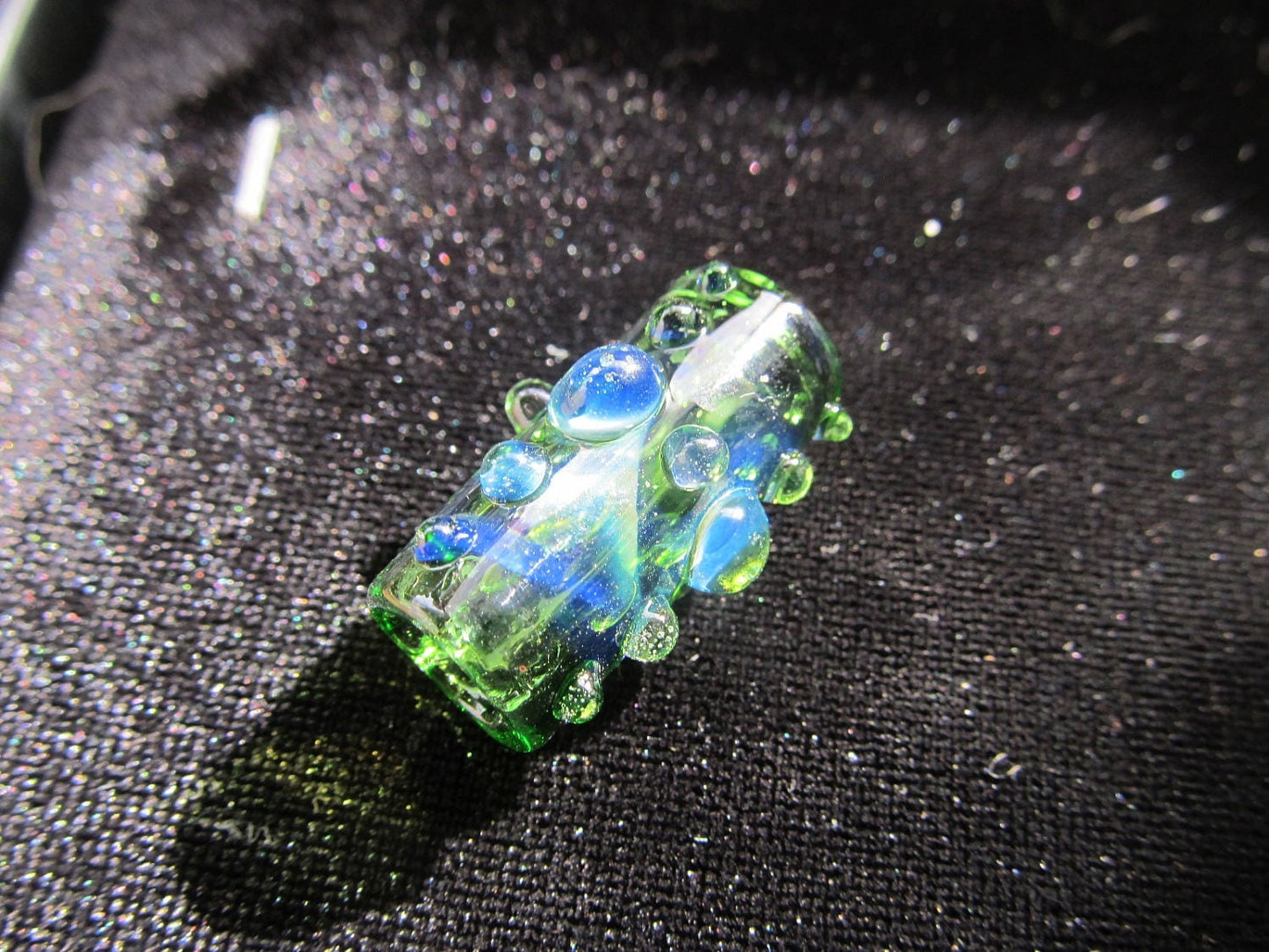 Dot Cross Glass Dread Bead, CUSTOM Bead Hole Sizes 4-16mm, Made to Order