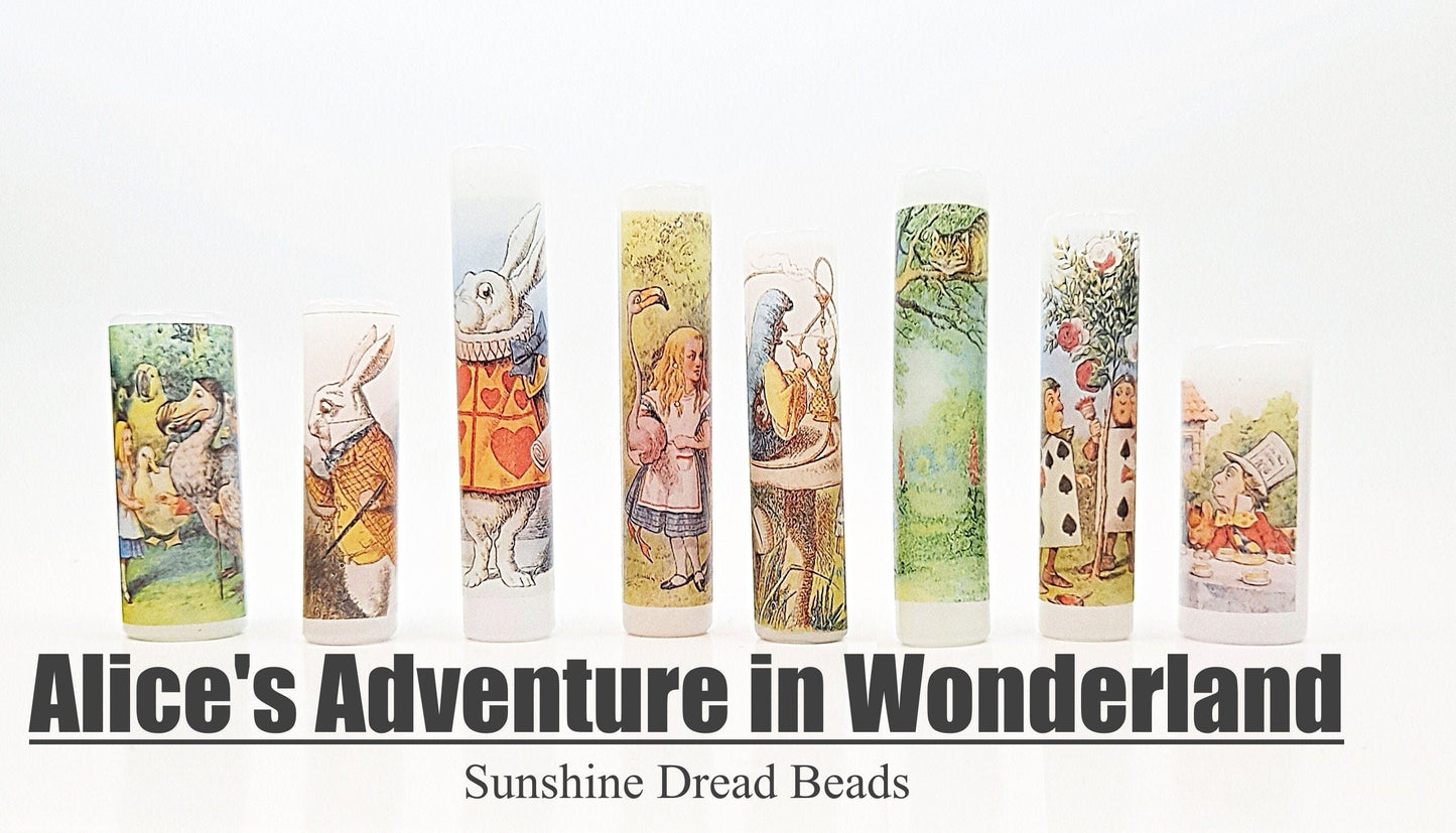 Alice's Adventure in Wonderland Glass Dread Bead Collection, Ready to Ship