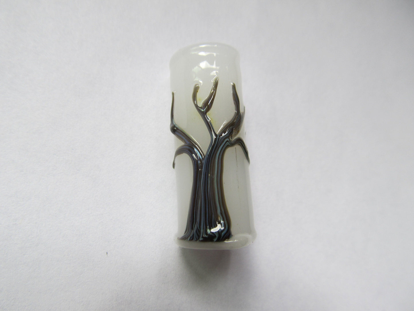 Winter Tree of life Glass Dread Bead, CUSTOM Bead Hole Sizes 4-16mm