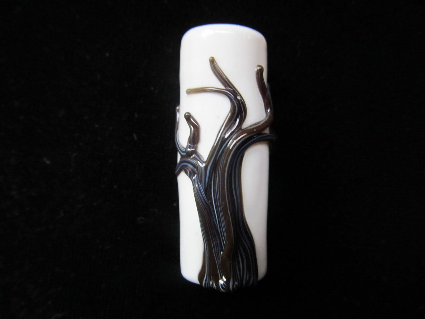 Winter Tree of life Glass Dread Bead, CUSTOM Bead Hole Sizes 4-16mm