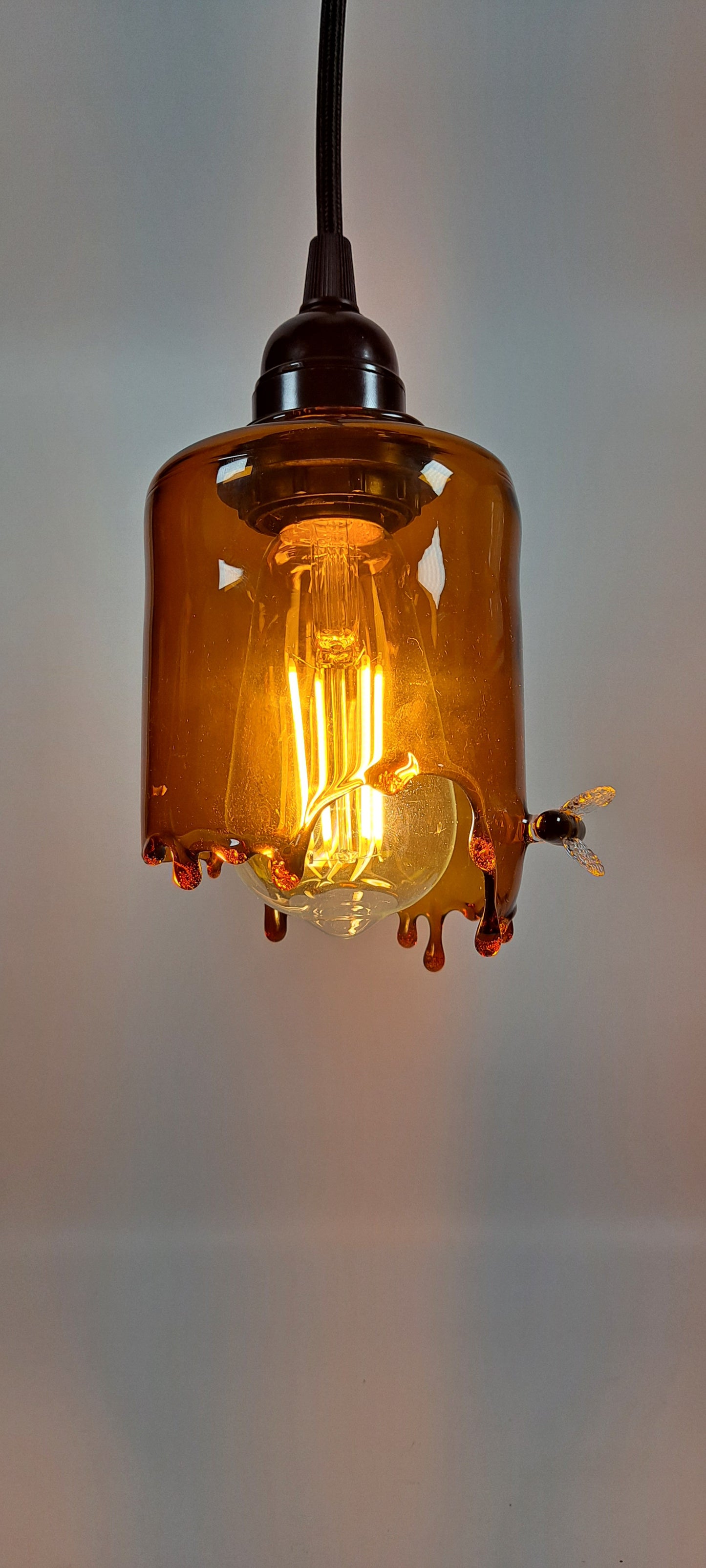 Amber Honey Drip Glass Lamp Collection
