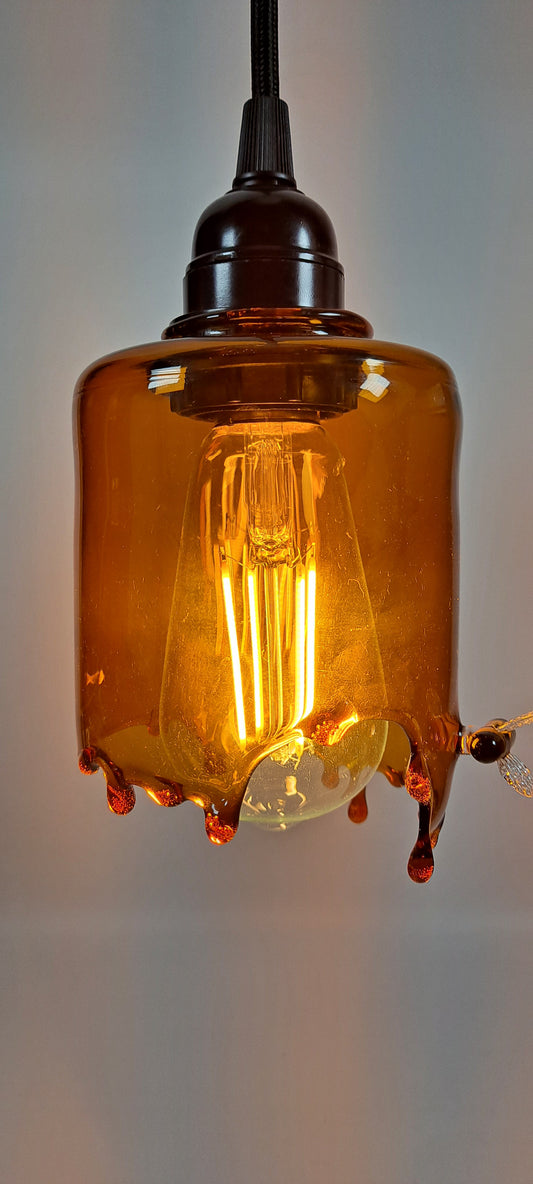 Amber Honey Drip Glass Lamp Collection