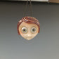 Limited Edition Big Eyed Girl Blown Glass Face Pendant 0206 - Handcrafted Necklace