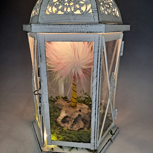 Truffula Tree Lamp, Lampworked Glass and Mixed Media Art