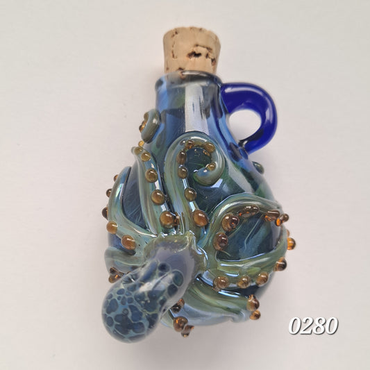 Glass Octopus Potion Bottle Pendants