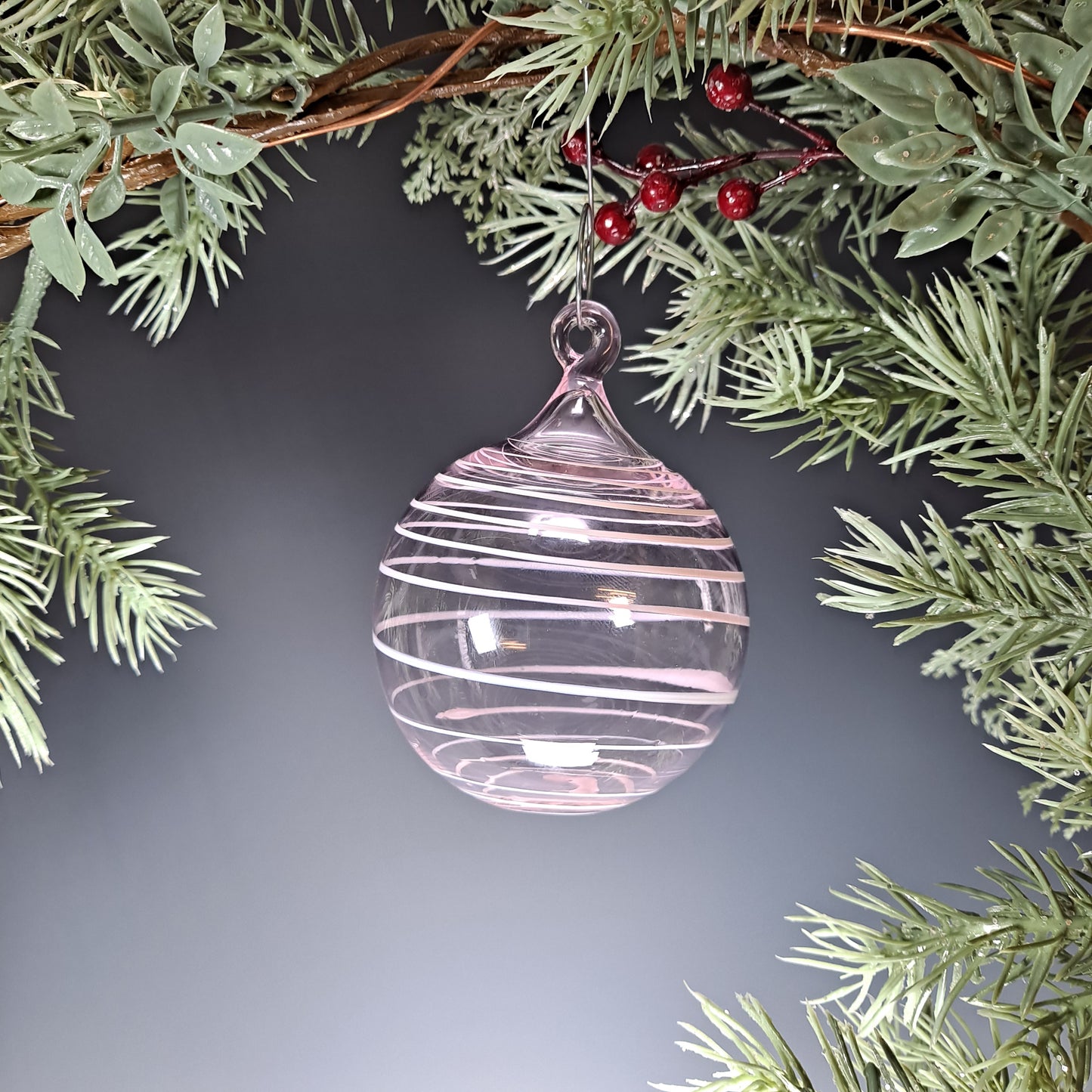 Hand Blown Glass Pink Ornament Collection
