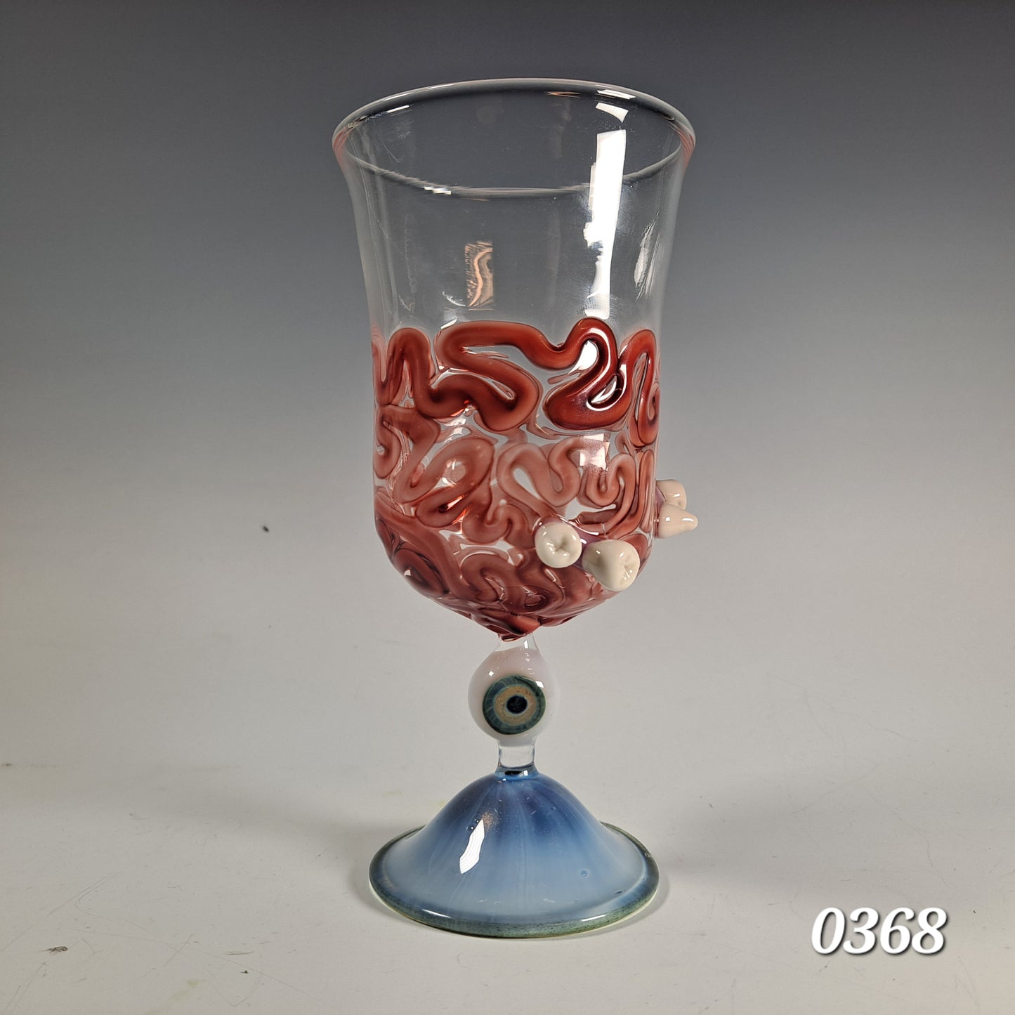 Handblown Glass Eyeball and Brains Goblet