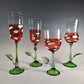 Piranha Plant Mushroom Flower Hand Blown Wine Glass, Ready To Ship