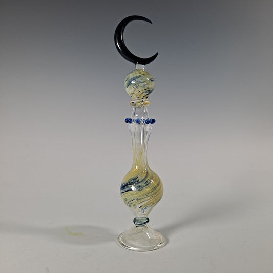 Blue Moon Potion Bottle - Handblown Glass Perfume Bottle Collection
