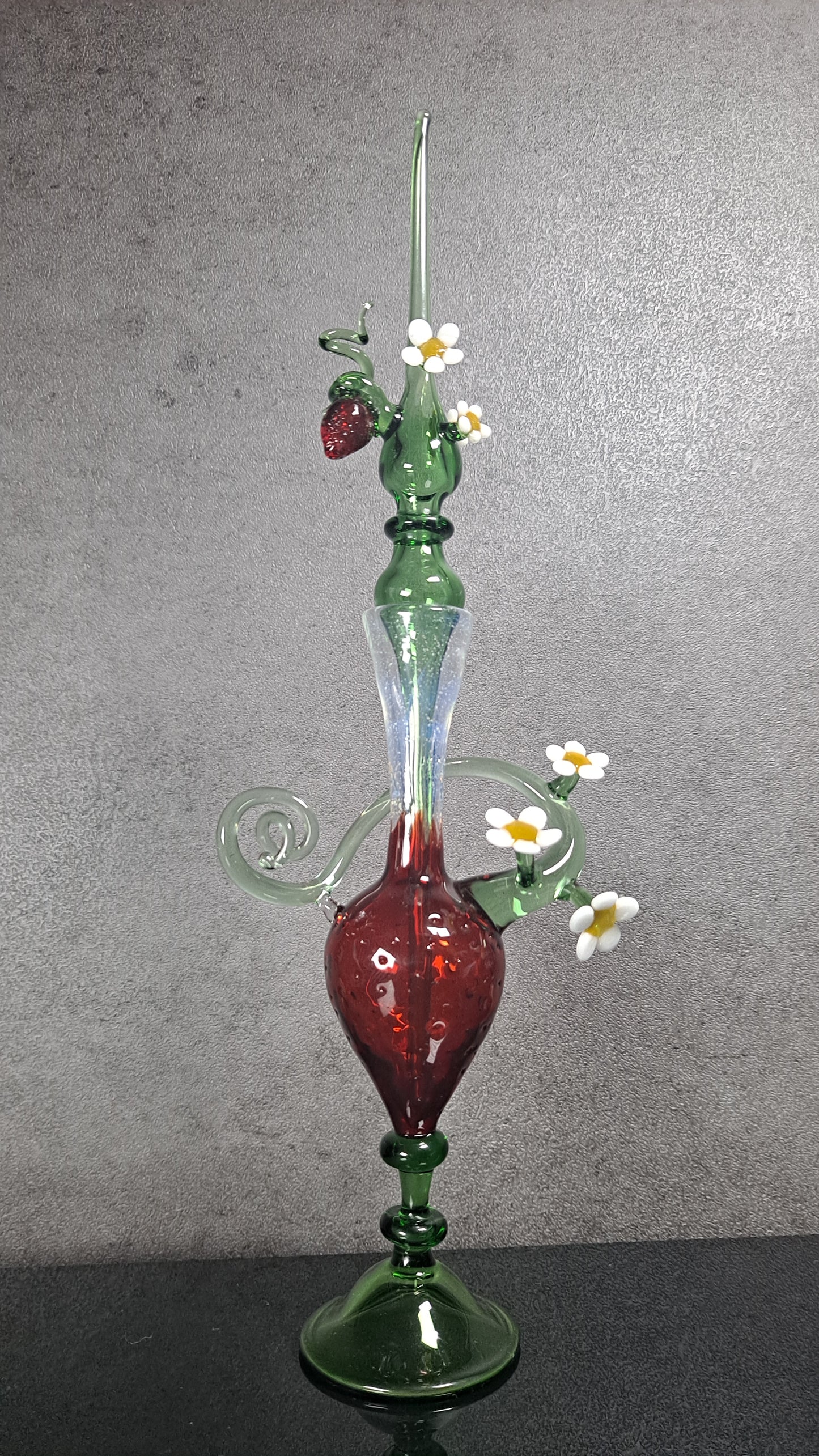 Strawberry Essential Oil Bottle - Hand Blown Glass Perfume Bottle