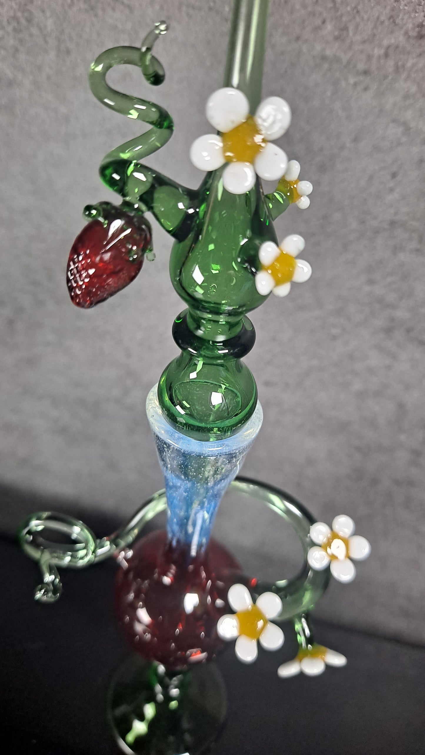 Strawberry Essential Oil Bottle - Hand Blown Glass Perfume Bottle