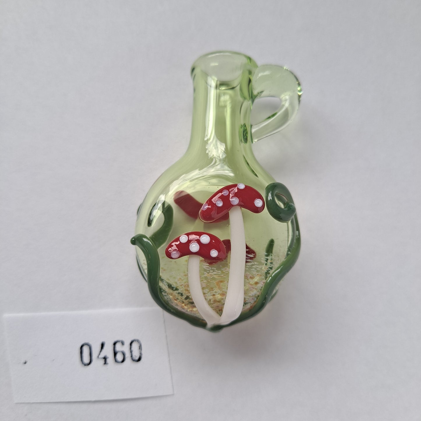 Handblown Glass Mushroom Potion Bottle Necklace - Renaissance Faire Accessories