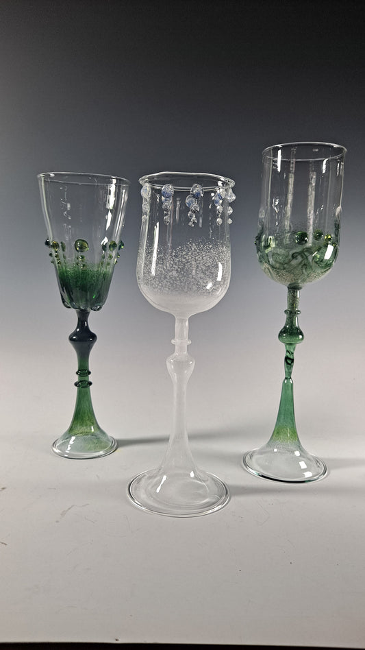 Van Gogh Goblet Collection,  Hand Blown Wine Glass, Alter Chalice