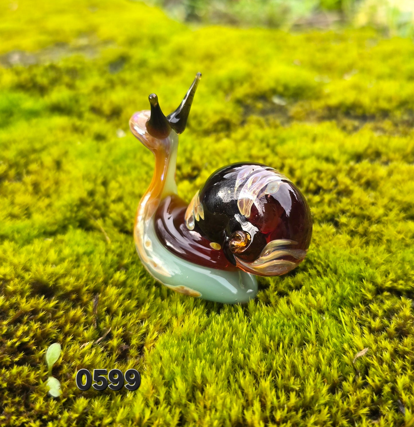 Handmade Glass Snail Figurine – Ready to Ship