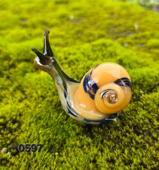 Handmade Glass Snail Figurine – Ready to Ship