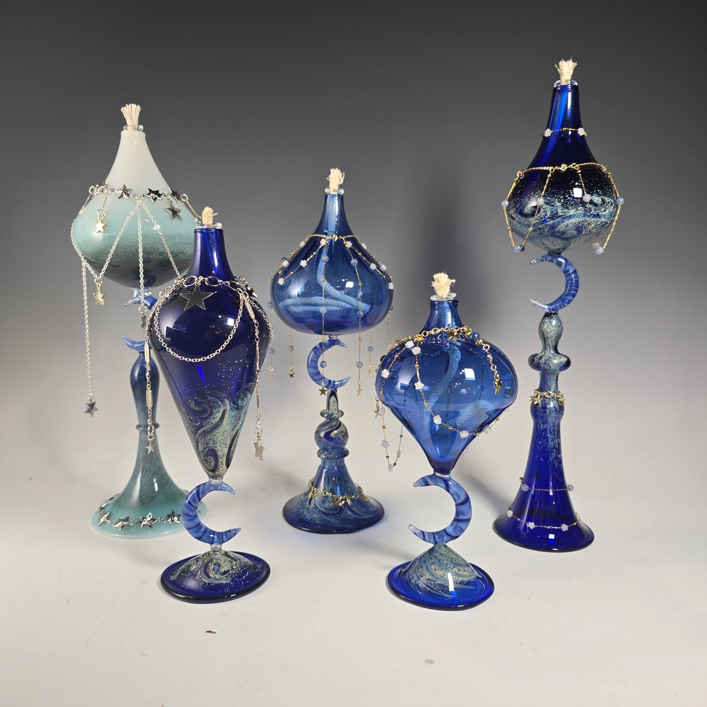 Glow in the Dark Blue Moon Oil Lamp Collection