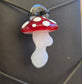 Mushroom Goddess Necklace, Goddess Glass Goddess Pendant