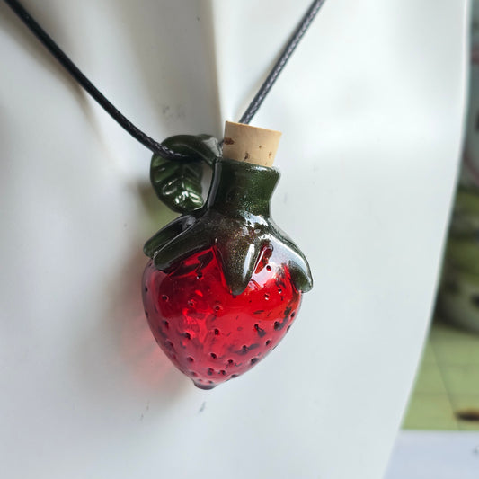 Strawberry Potion Bottle Pendant