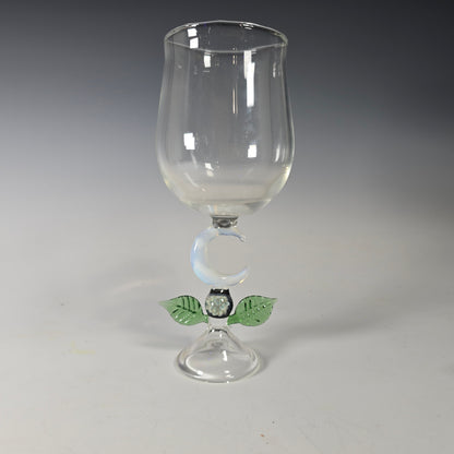 Celestial Sun and Moon Goblet Collection,  Hand Blown Wine Glass, Alter Chalice