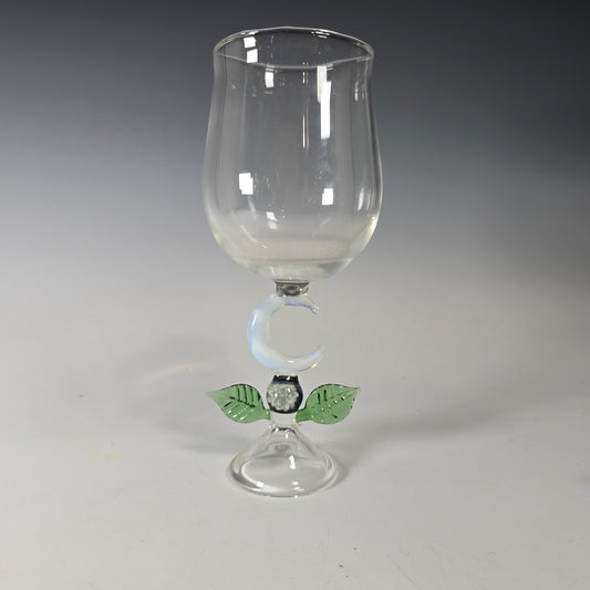 Celestial Sun and Moon Goblet Collection,  Hand Blown Wine Glass, Alter Chalice