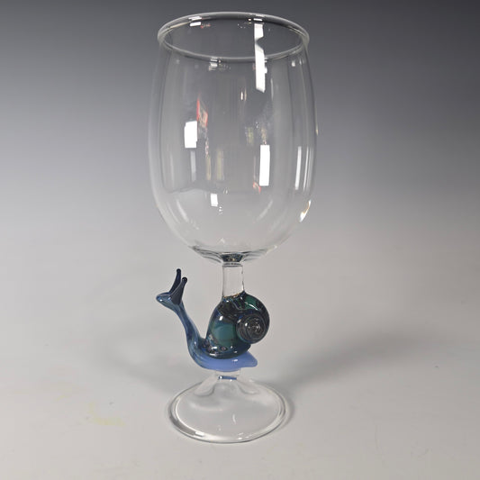Snail Goblet with Blue snail and Clear Cup