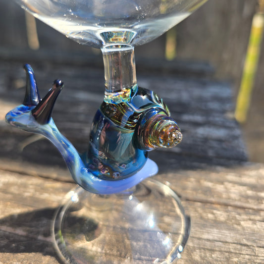 Snail Goblet with Blue snail and Clear Cup