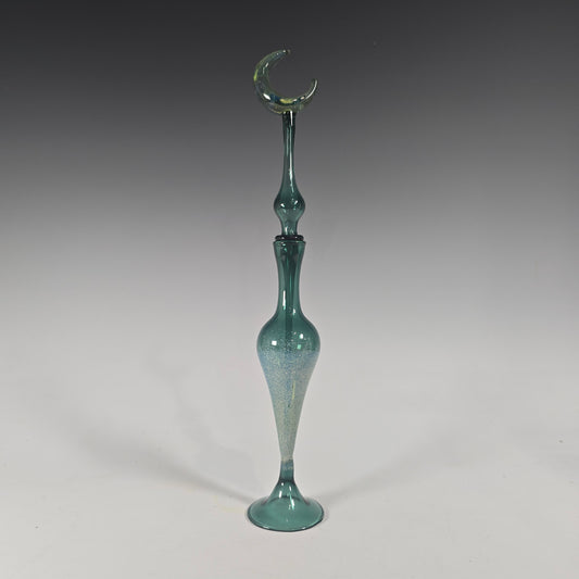 Moon Potion Bottle - Teal and Silver Frit - Perfume Bottle Collection