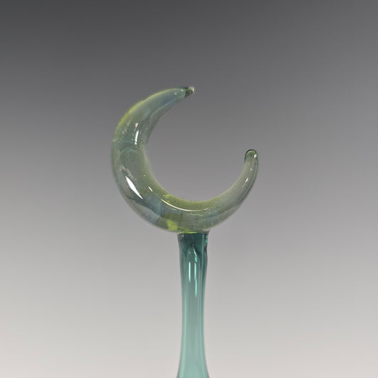 Moon Potion Bottle - Teal and Silver Frit - Perfume Bottle Collection