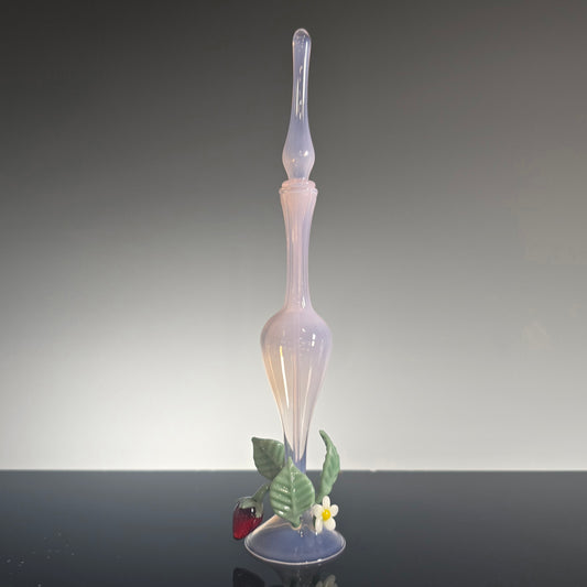 Strawberry Essential Oil Bottle - Pink Hand Blown Glass Perfume Bottle