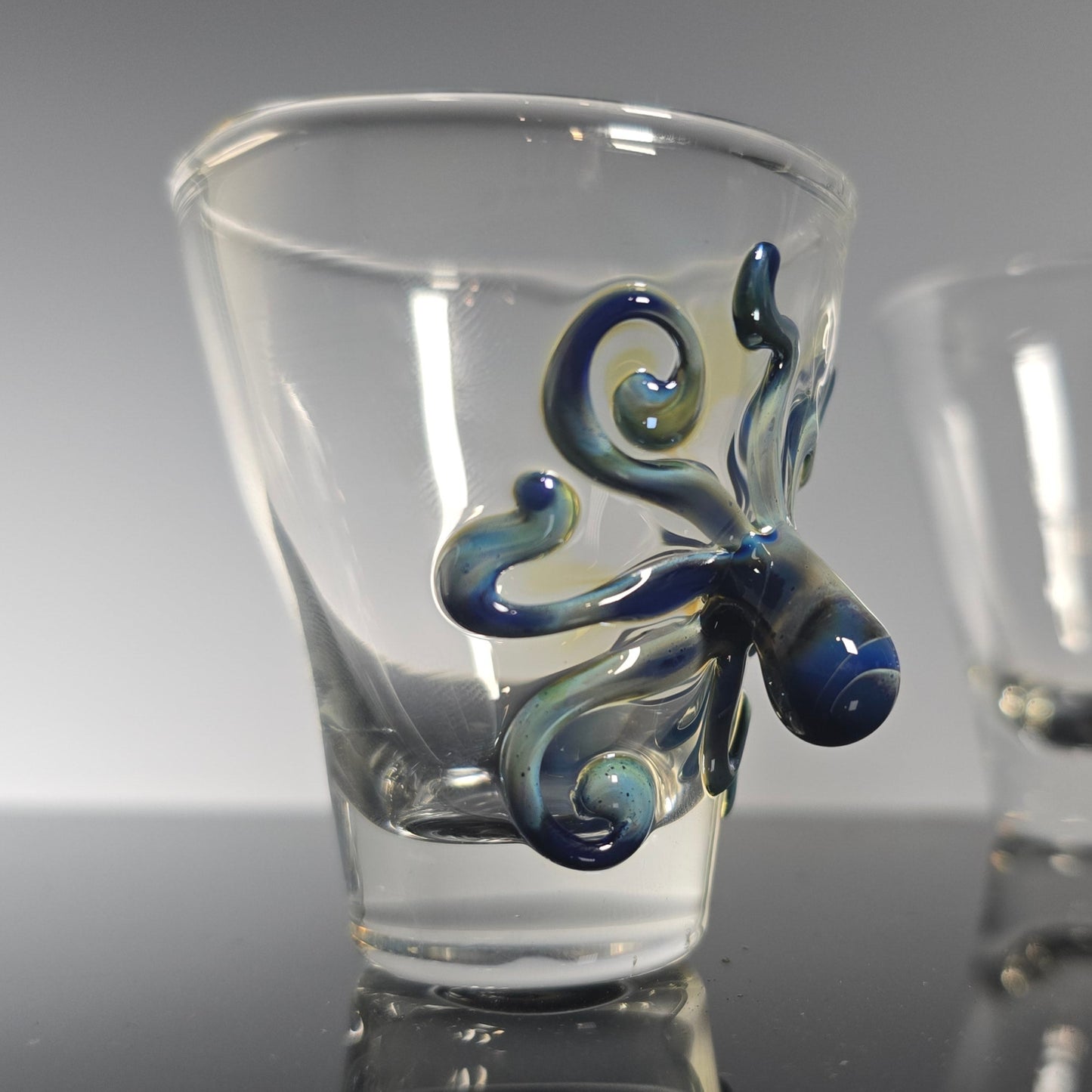 Octopus Shot Glass, Hand Blown Glass Drinkware