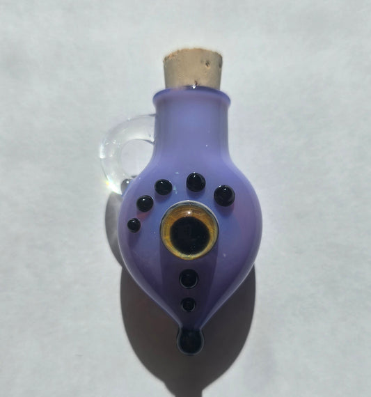 Eyeball Monster Potion Bottle Necklace, Purple and Black