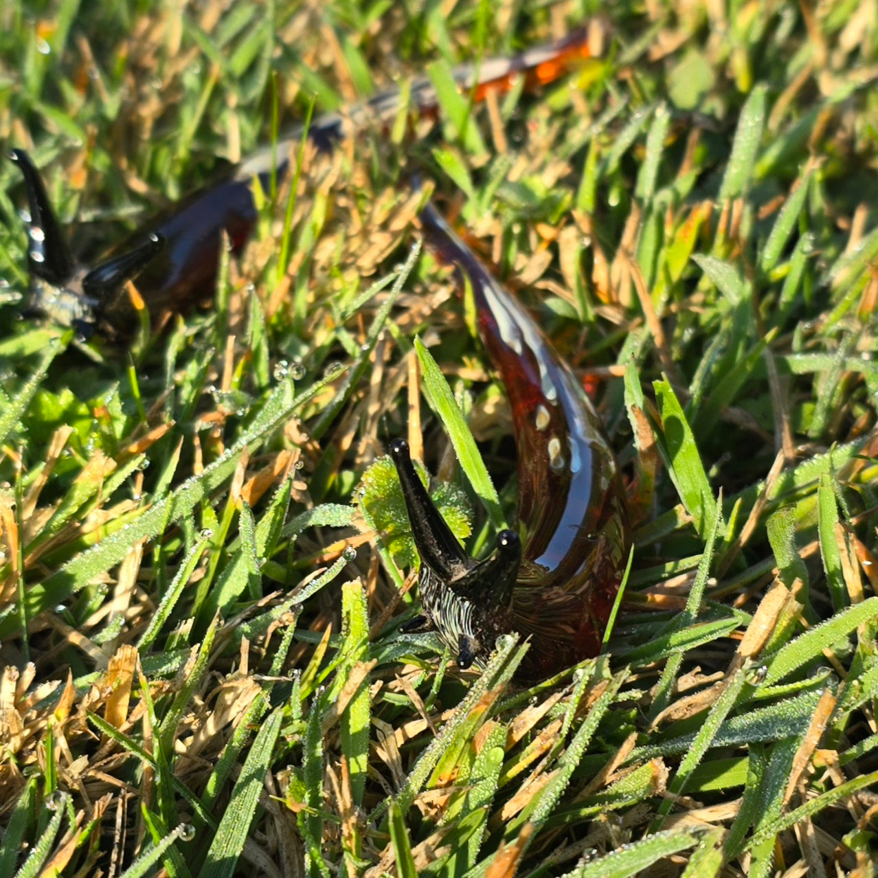 Brown Slug Figurine, Handmade Glass Slug Figurine
