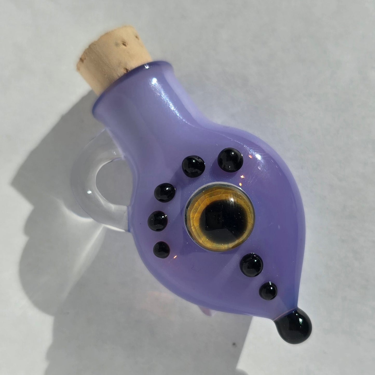 Eyeball Monster Potion Bottle Necklace, Purple and Black