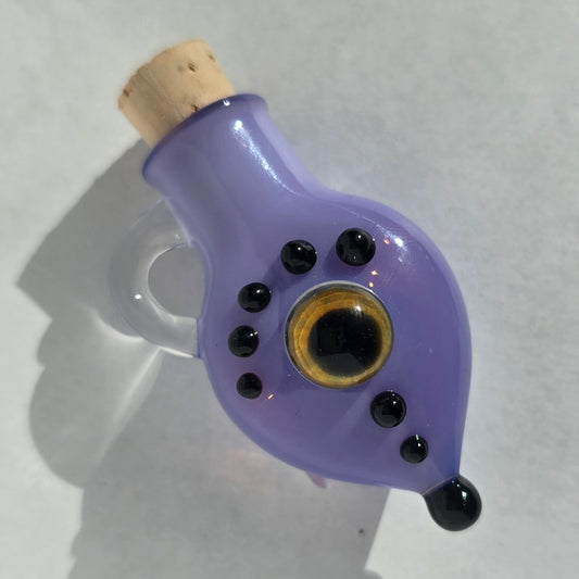 Eyeball Monster Potion Bottle Necklace, Purple and Black