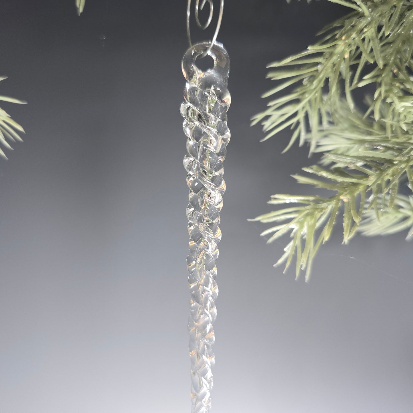 Single Glass Icicle Tree Ornament, Available in Cobalt Blue, White, Clear