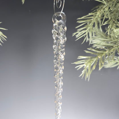 Single Glass Icicle Tree Ornament, Available in Cobalt Blue, White, Clear