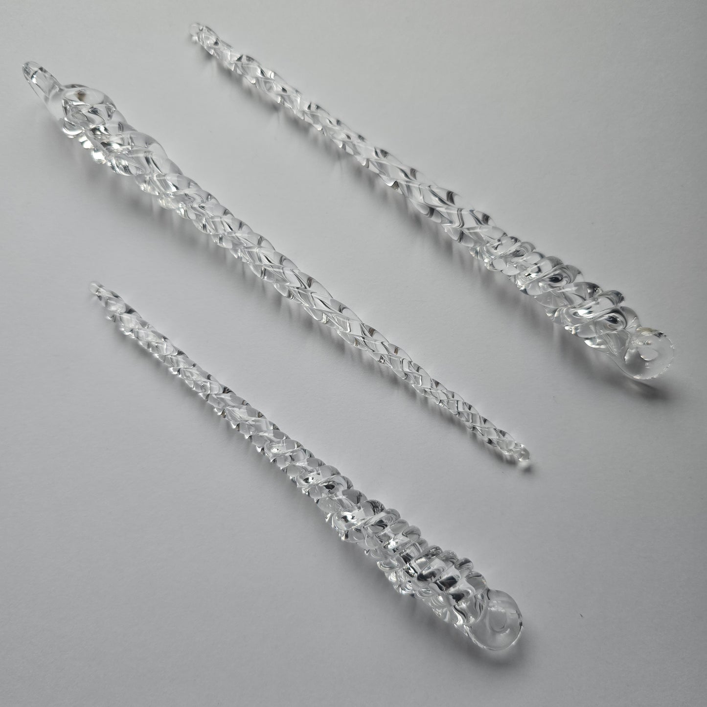 Handmade Glass Icicles, 3 Pack, Glass Icicle Tree Ornaments