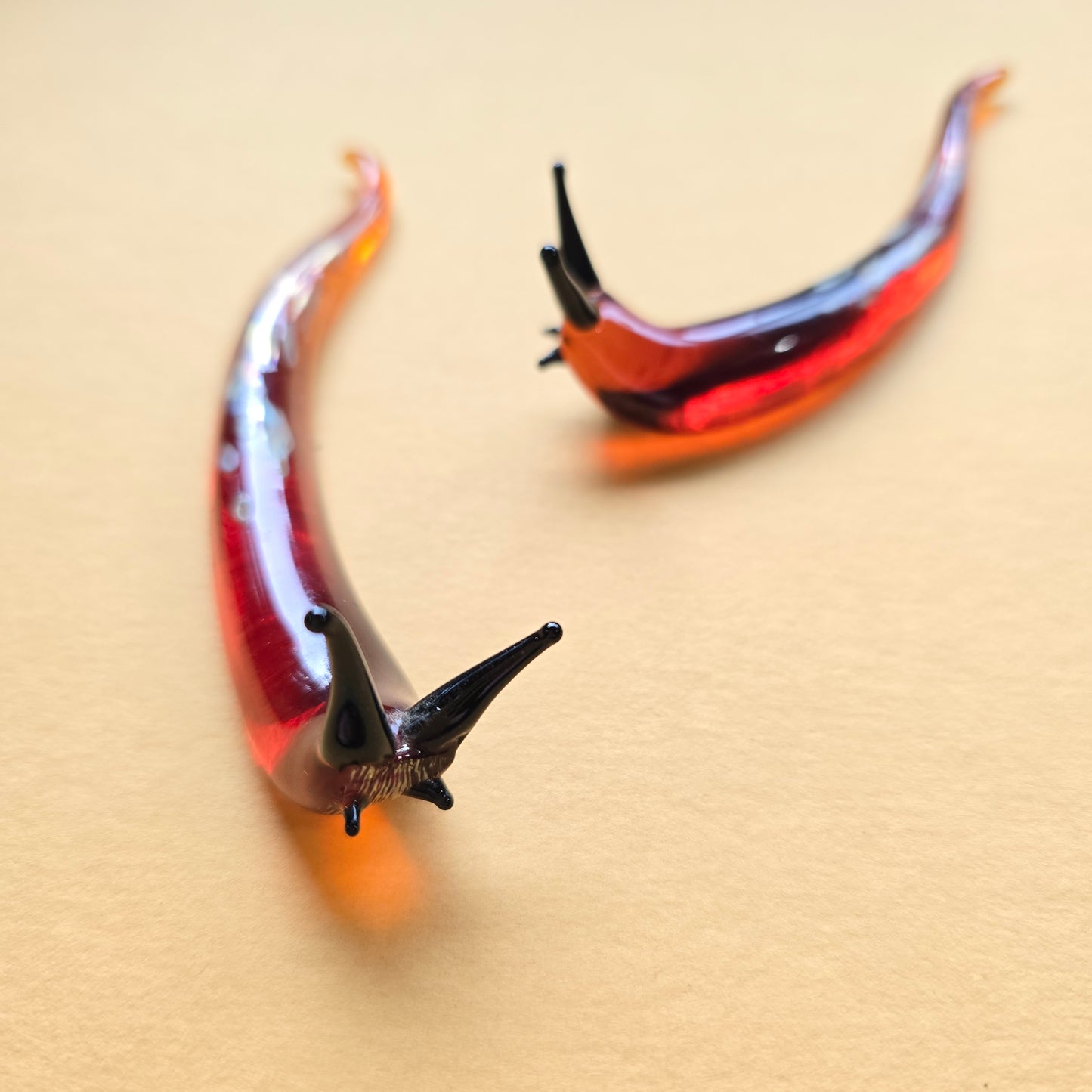 Brown Slug Figurine, Handmade Glass Slug Figurine