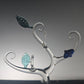 Hand Blown Glass Tree with Autumn Leaves – Unique Glass Art Sculpture