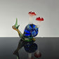 Handmade Glass Snail Figurine with Mushrooms