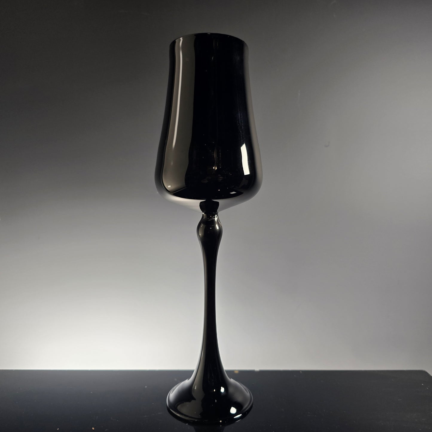 Opaque Black Glass Goblets